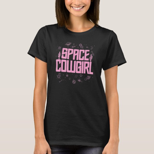 Rymd Cowgirl T Shirt (Framsida)