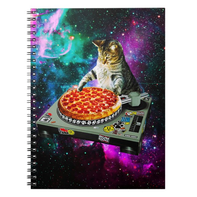 Rymd-dj-cat-pizza Anteckningsbok (Framsidan)