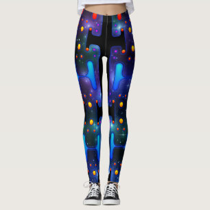 Rymd Flicka Mekanisk Android Futuristisk Robot Leggings