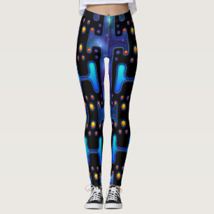 Rymd Flicka Mekanisk Android Futuristisk Robot Leggings