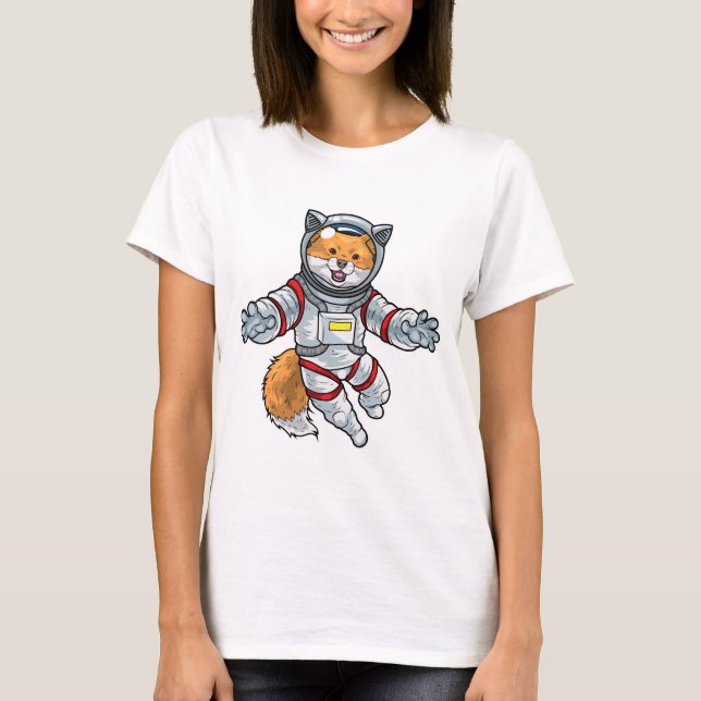 Rymd för räv-astronaut t shirt (Framsida)