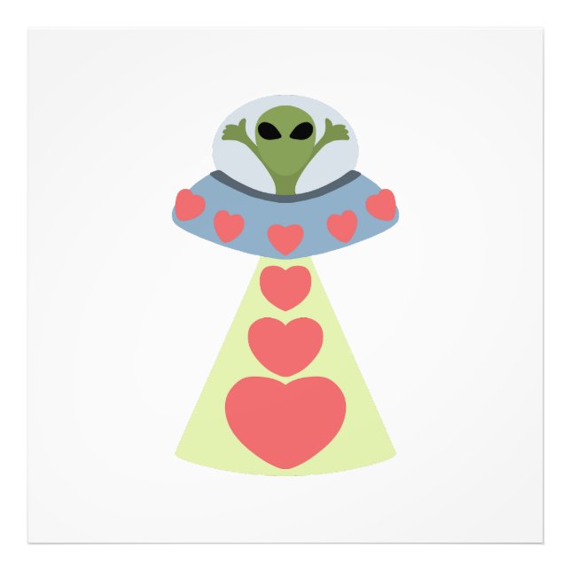 Rymd Kärlek Alien Alla Hjärtans Dag Fototryck (Framsidan)