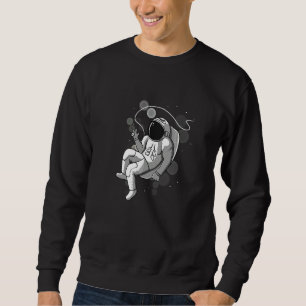 Rymd Muskulös Astronaut Fitness Tyngdlyftning Lång Ärmad Tröja