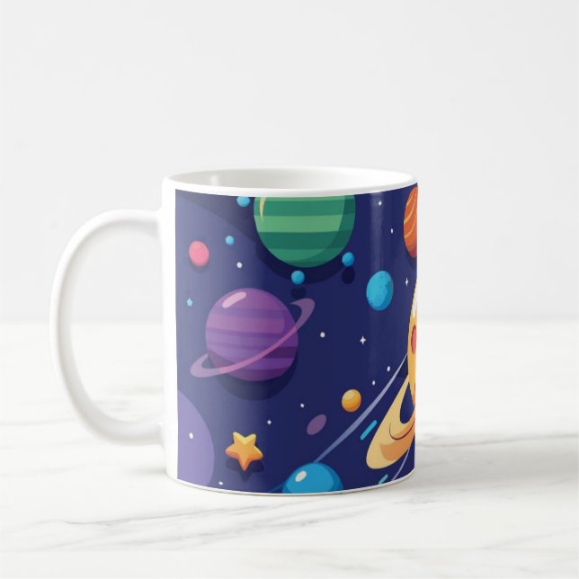 Rymd- och planettema kaffemugg (Vänster)