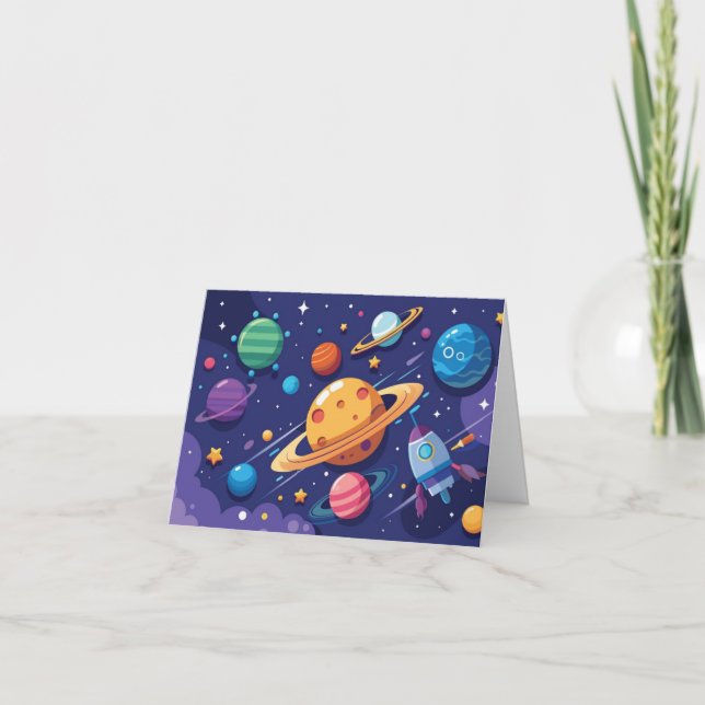 Rymd- och planettema kort (Framsida)