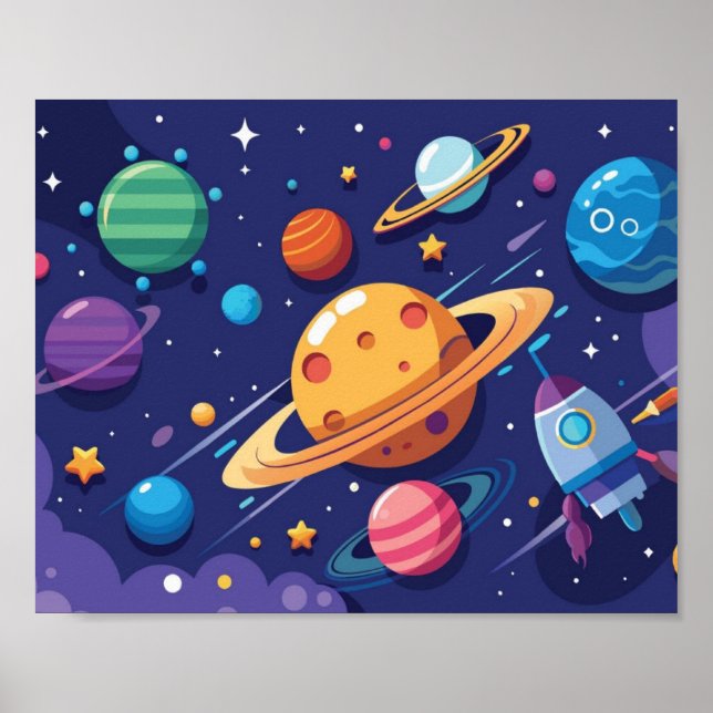 Rymd- och planettema poster (Framsidan)