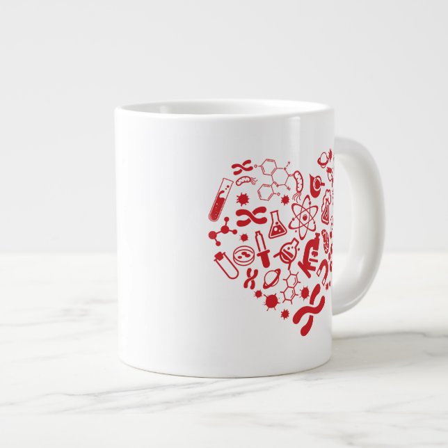 Rymd Och Vetenskap Hjärta Jumbo Mugg (Framsida höger)