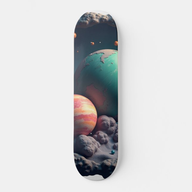 Rymd & Planet Skateboard Design (Framsida)