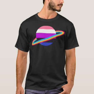 Rymd Planeter Regnbåge Hbt Lesbisk Gay Bisexuell T Shirt