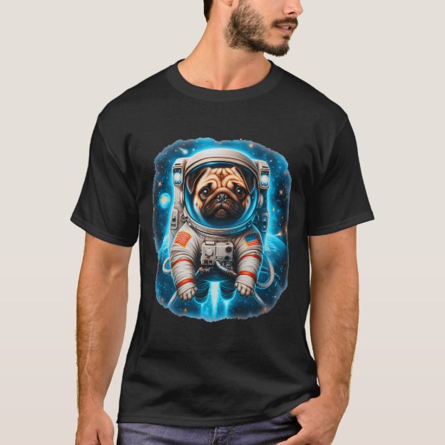 Rymd-Pug T Shirt (Framsida)