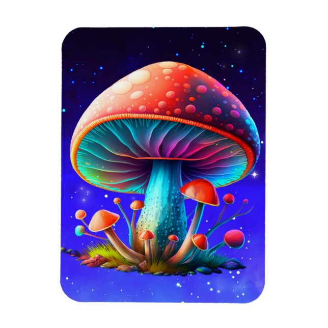 Rymd ut Rainbow Amanita Muscaria Magnet (Vertikal)