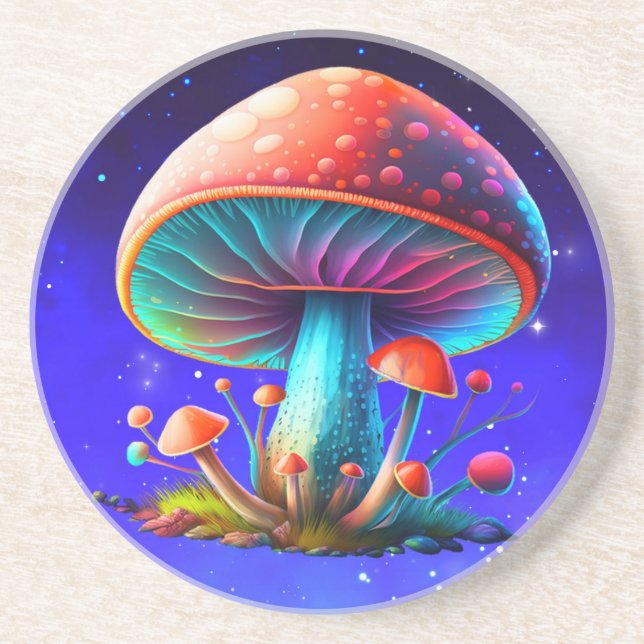 Rymd ut Rainbow Amanita Muscaria Underlägg (Framsidan)