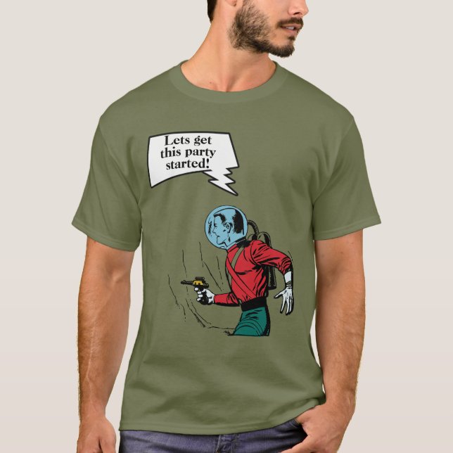 Rymdålder för Science fiction-futuristiskan i SciF T Shirt (Framsida)