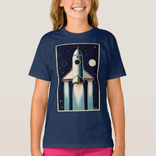 Rymdålder Retro 50-talets Rymdskepp T Shirt