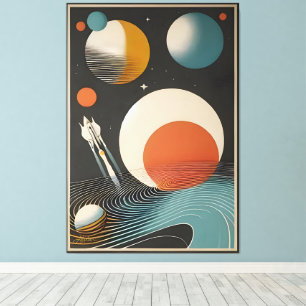 Rymdåldern i mitten av århundradet Art Galaxy Våga Canvastryck
