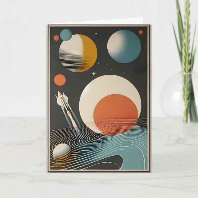 Rymdåldern i mitten av århundradet Art Galaxy Våga Kort (Framsida)