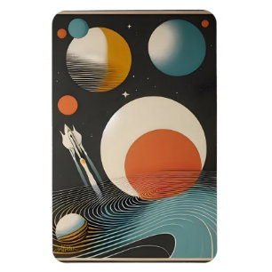 Rymdåldern i mitten av århundradet Art Galaxy Våga Magnet