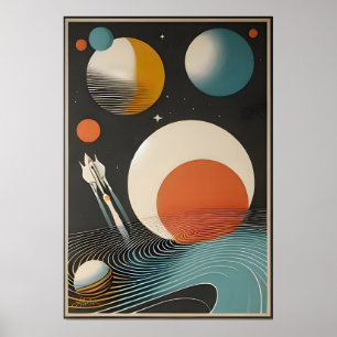 Rymdåldern i mitten av århundradet Art Galaxy Våga Poster