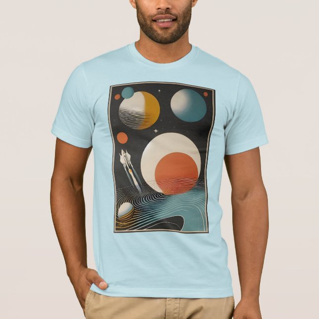 Rymdåldern i mitten av århundradet Art Galaxy Våga T Shirt (Framsida)