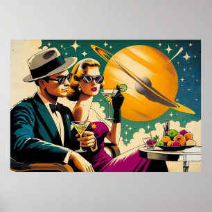 Rymdåldern Las Vegas Martini Gangsterfest Poster