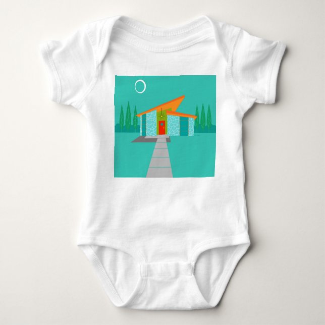 Rymdåldern Tecknad Baby Creeper Bodykostym Tee (Framsida)