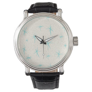 Rymdåldern turkos Starbursts Leather Watch Armbandsur