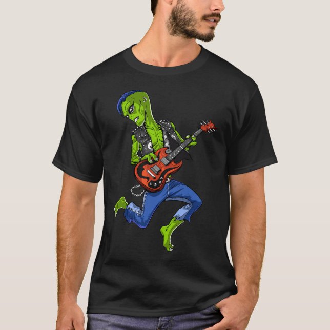 Rymdälva spelar gitarr t shirt (Framsida)