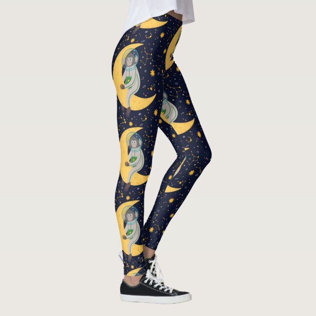 Rymdapa Mona Mönster Leggings (Höger)