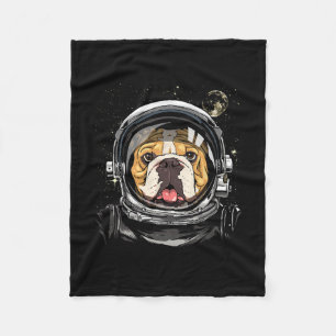 Rymdastronaut Amerikansk Bulldog Galax Astronomi Fleecefilt