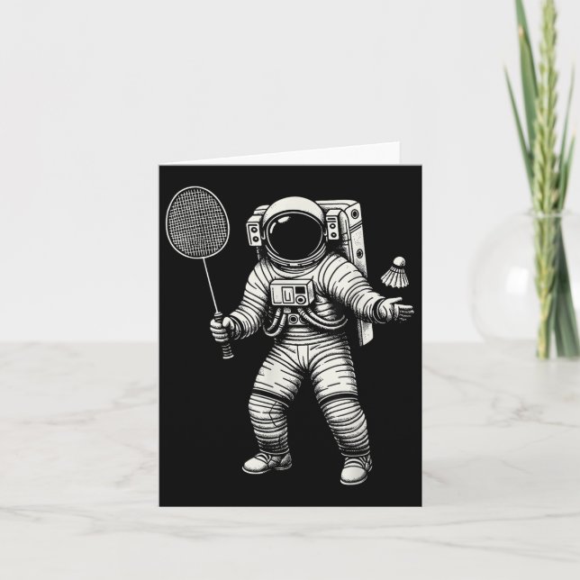 Rymdastronaut Badmintonspelare Shuttle Sport _7  Kort (Framsida)