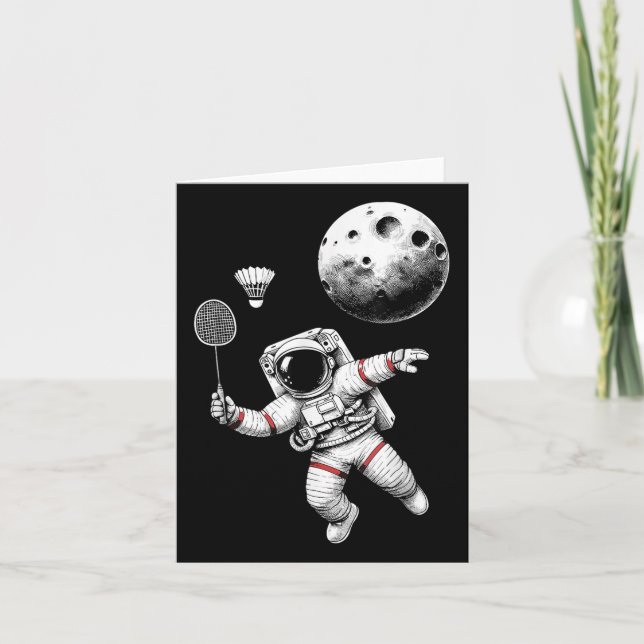 Rymdastronaut Badmintonspelare Shuttle Sport _9  Kort (Framsida)
