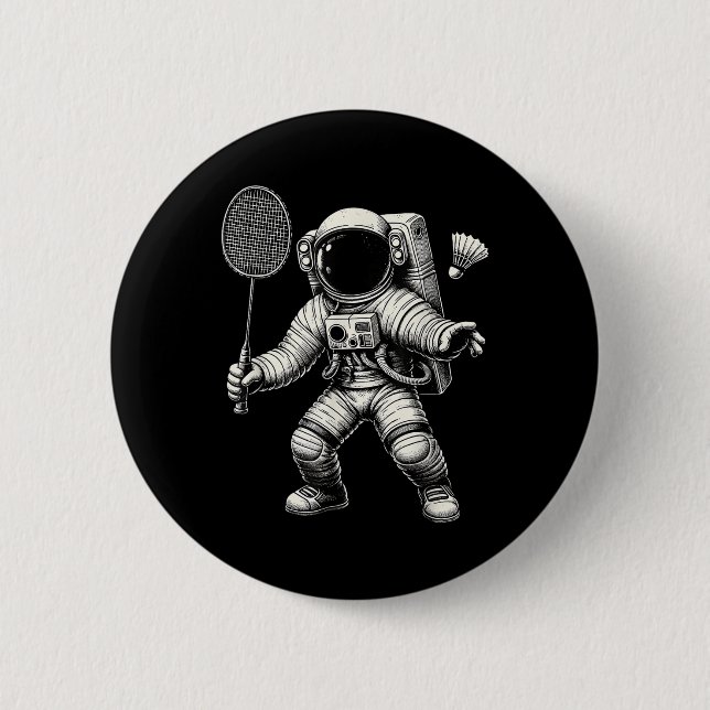 Rymdastronaut Badmintonspelare Shuttle Sport  Knapp (Framsida)