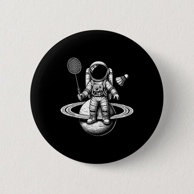 Rymdastronaut Badmintonspelare Shuttle Sport  Knapp (Framsida)