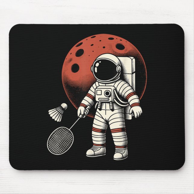 Rymdastronaut Badmintonspelare Shuttle Sport  Musmatta (Framsidan)