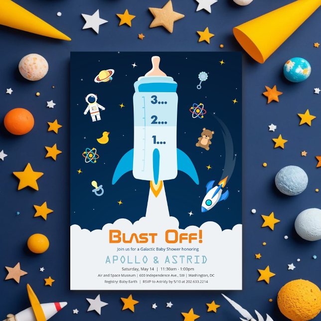 Rymdastronaut Bebisdusch Inbjudan (Skapare uppladdad)