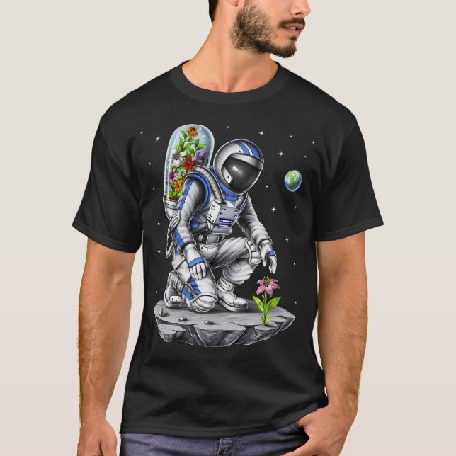 Rymdastronaut Botaniker T Shirt (Framsida)