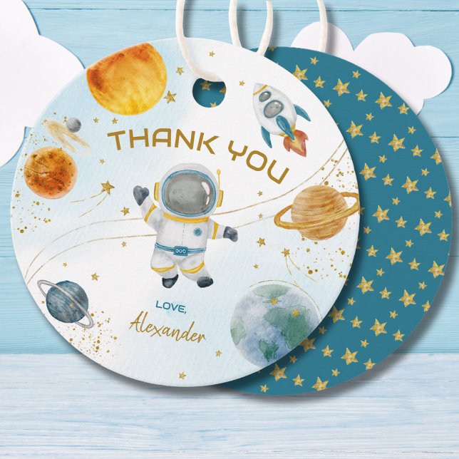 Rymdastronaut Födelsedag Tack Gåvor Etiketter (Skapare uppladdad)
