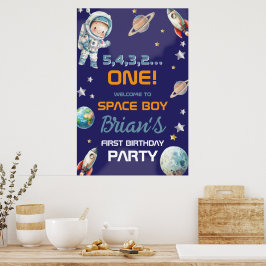 Rymdastronaut Första födelsedag Poster