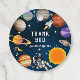 Rymdastronaut Första Födelsedagsfest Gåvor Etiketter