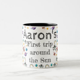 Rymdastronaut första Födelsedagsfest inbjudan Två-Tonad Mugg