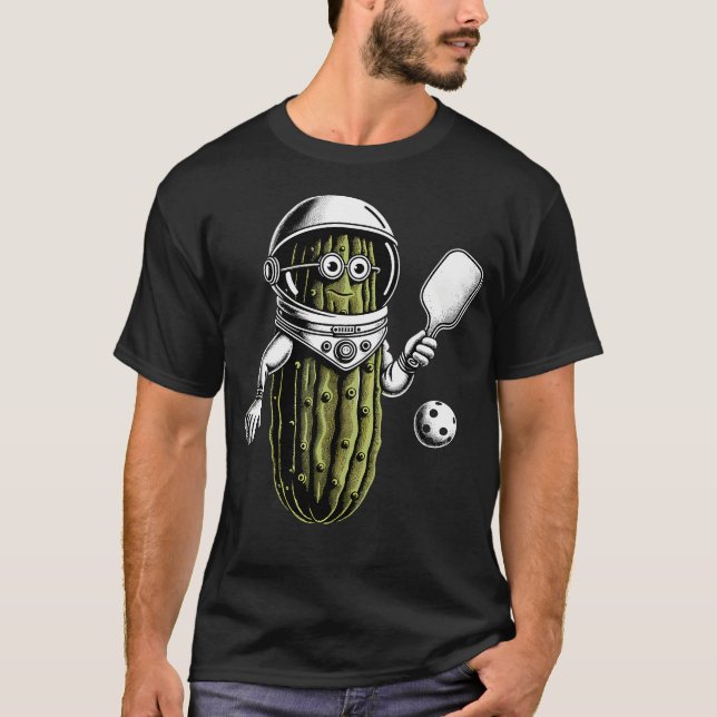 Rymdastronaut Gurka Spelar Pickleball Gurka B T Shirt (Framsida)