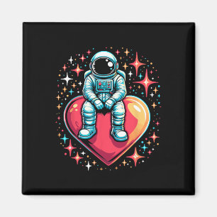 Rymdastronaut Hjärt Lloon Alla hjärtans dag Magnet