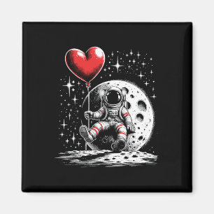 Rymdastronaut Hjärtbalong Alla hjärtans dag Välkom Magnet