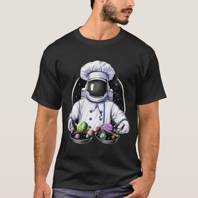 Rymdastronaut Matlagning T Shirt (Framsida)