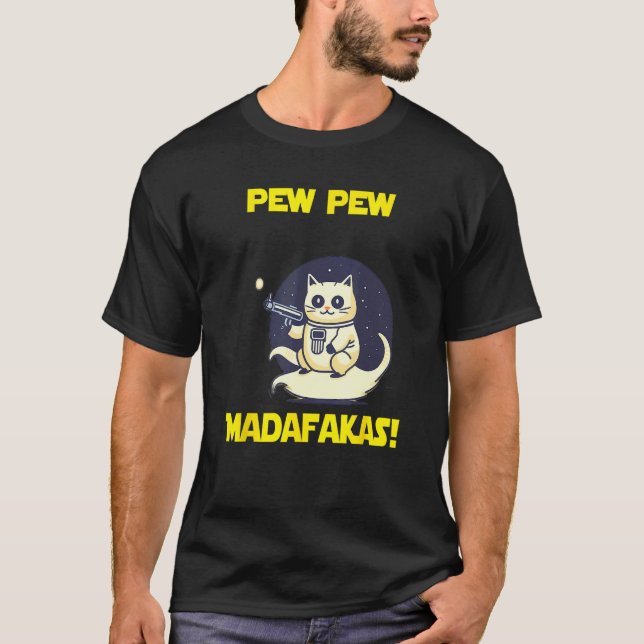 Rymdastronaut Pew Madafakas Birman Katt T Shirt (Framsida)