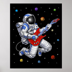 Rymdastronaut Spelar gitar Poster