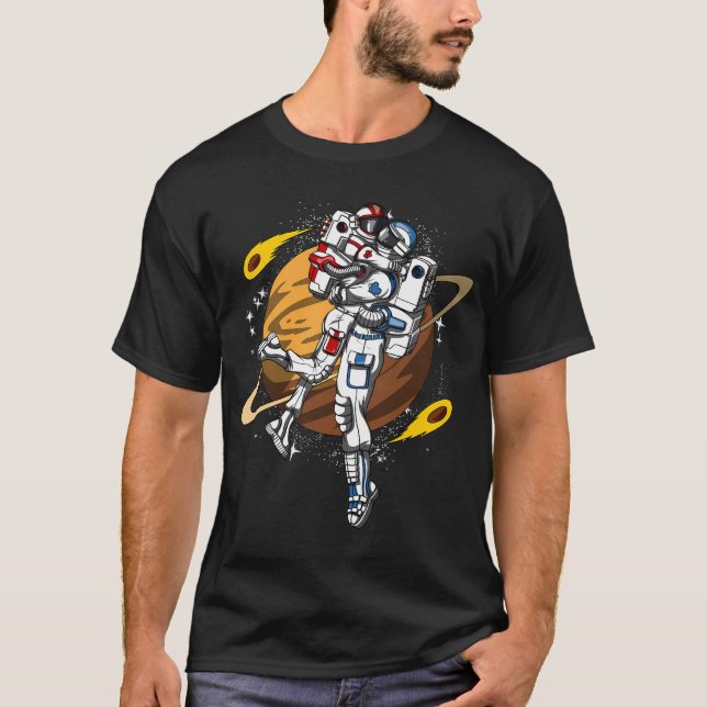 Rymdastronauter Par T Shirt (Framsida)