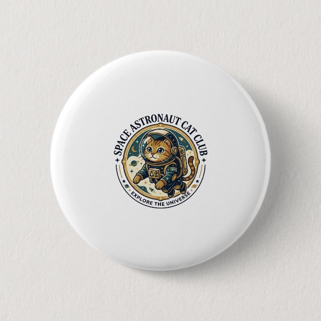 Rymdastronautkatt kattpappagåvaidé - Rymdastronaut Knapp (Framsida)