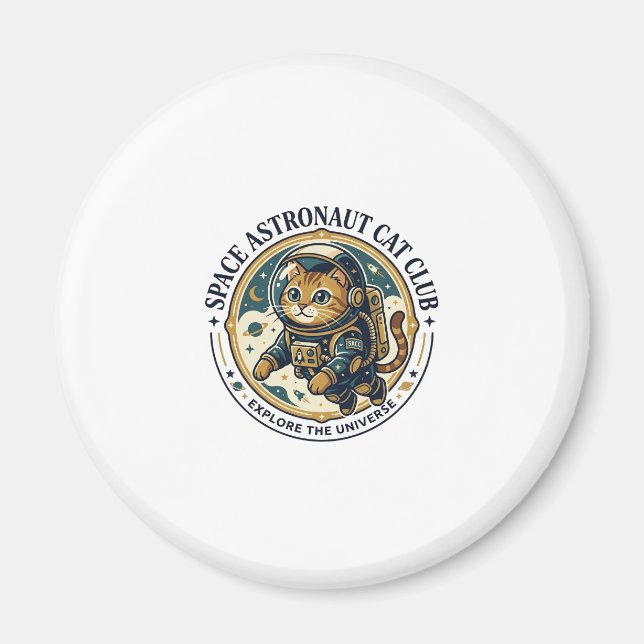 Rymdastronautkatt Kattpappagåvaidé - Rymdastronaut Magnet (Framsidan)
