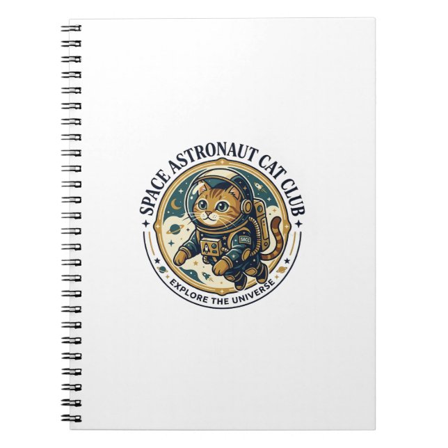 Rymdastronautkatt Pappa Presentidé - Rymdastronaut Anteckningsbok (Framsidan)